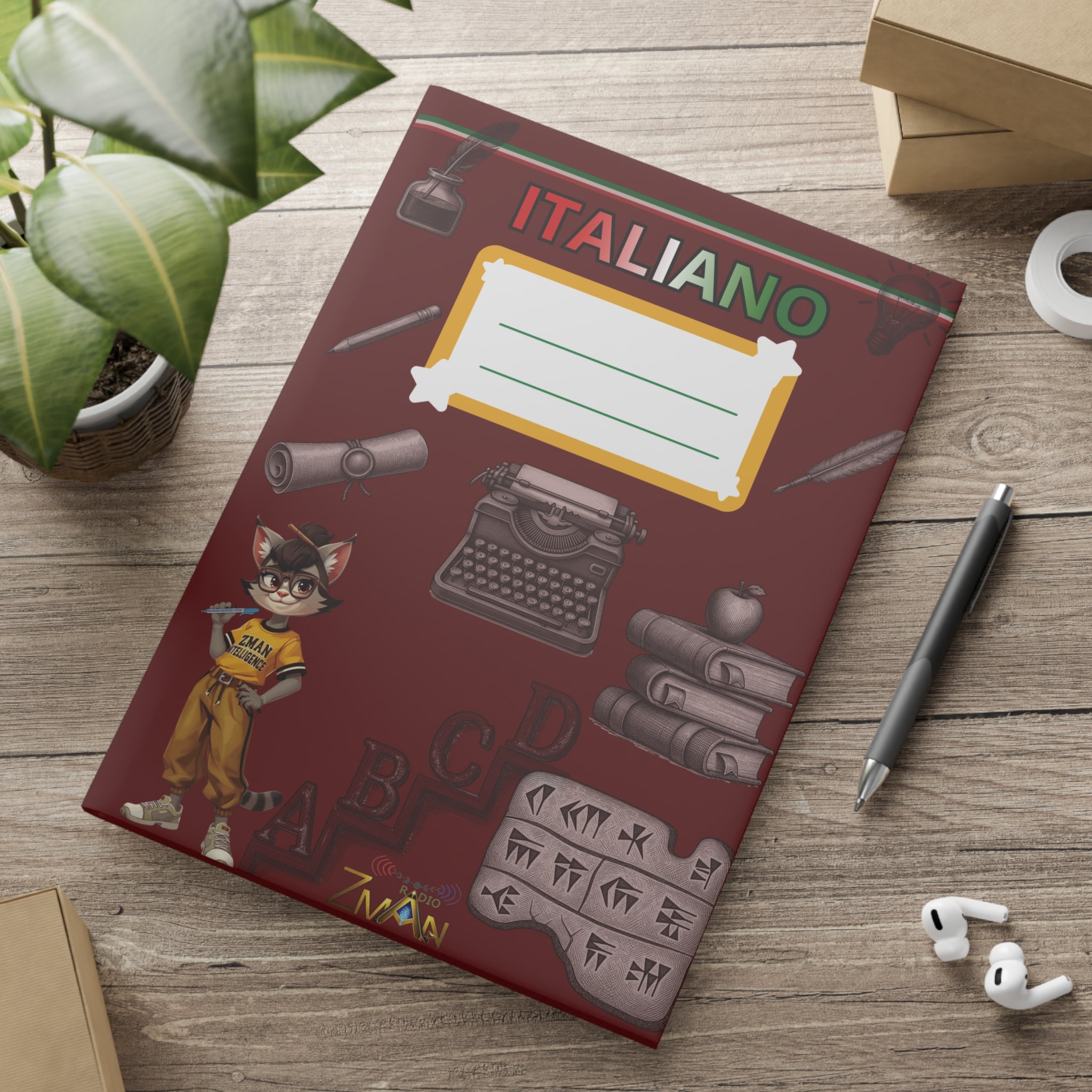 Quaderno A4 : a righe - Materia : Italiano